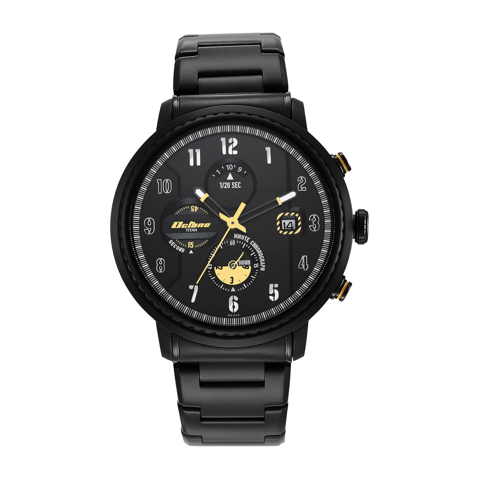 Titan Octane Aerobatics Black Dial Chronograph Stainless Steel Strap Watch for Men-1857NM01 (B09S9SZBL2) Amazon Price History, Amazon Price Tracker
