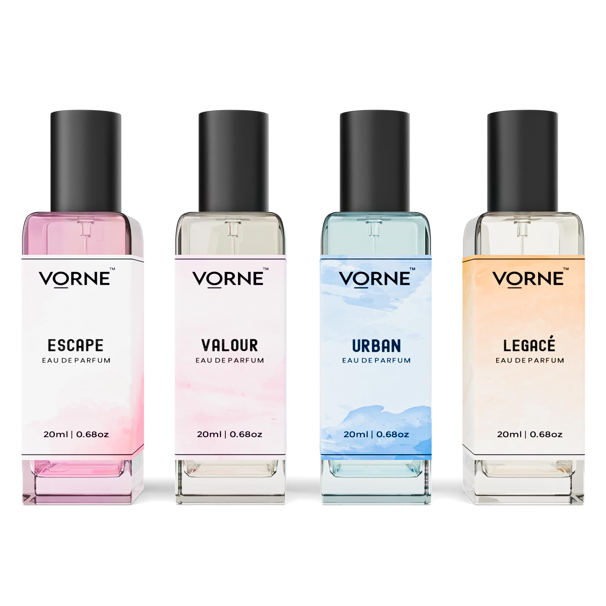 VORNE Long Lasting Perfume Gift Set for Women | Premium Eau De Parfum (EDP) | Pack of 4 (4 * 20 ml) | Escape, Valour, Lagece, Urban-image-3