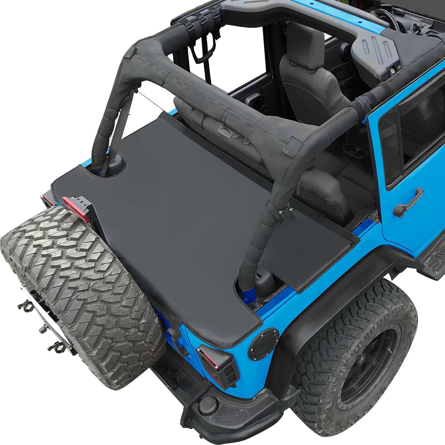 Trunk Cover Compatible with Jeep Wrangler JK Tonneau Cargo Cover Tailgate Back Toncover for JKU Unlimited 4 Door Black 2007-2018
