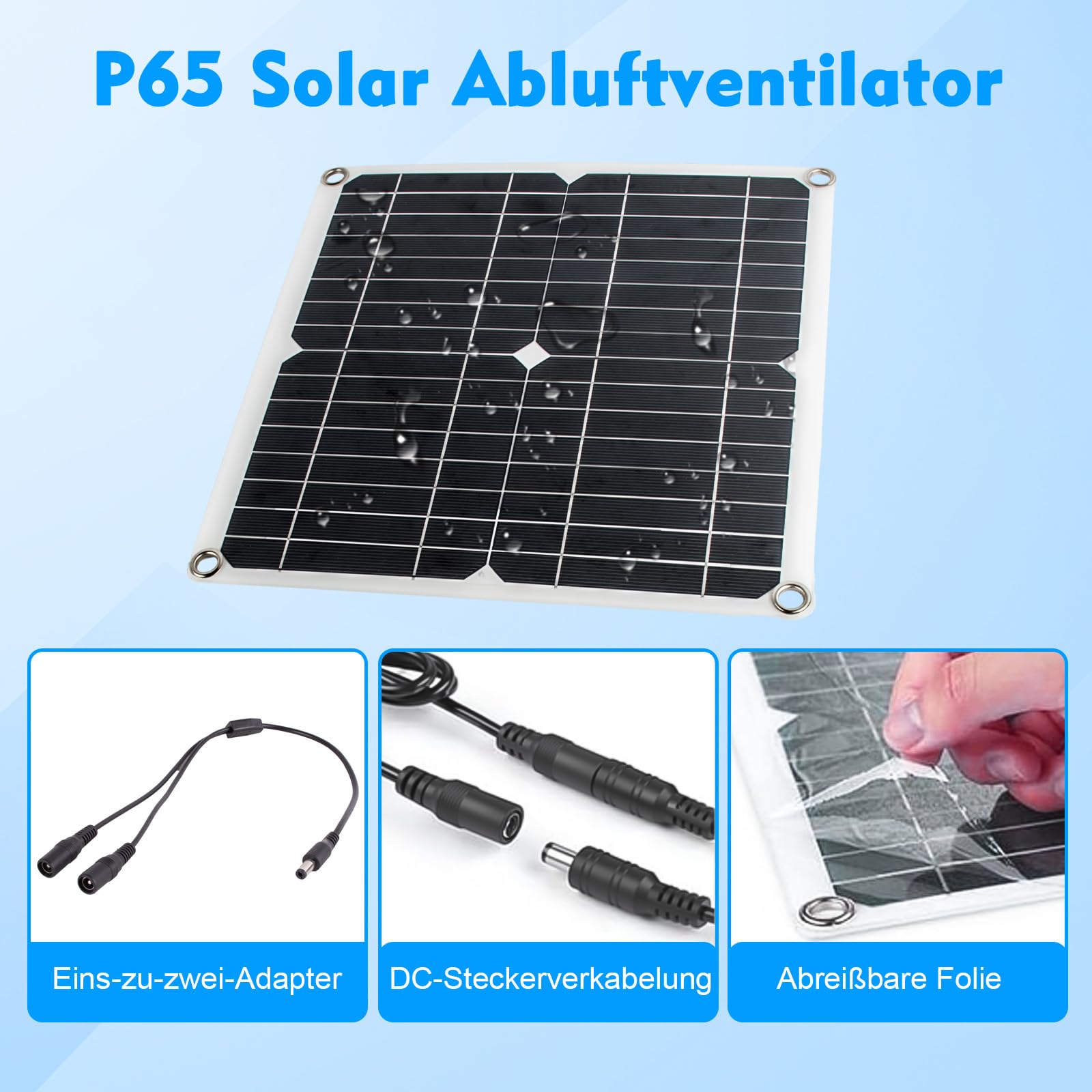 Ventilateur de panneau solaire 12 W - Ventilateur d'extraction solaire avec double ventilateur CC - Échappement de fenêtre pour hangars, poulaillers, serres, niches pour animaux domestiques