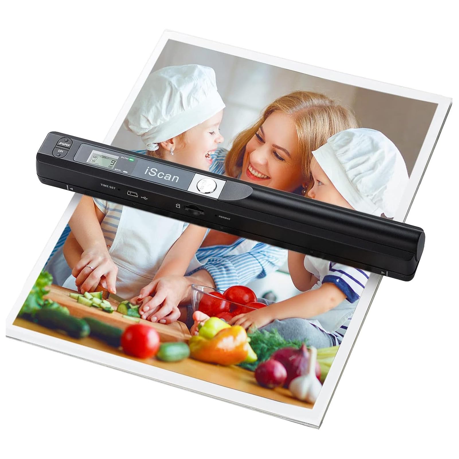 Handheld Portable Scanner - USB, Up To 900 DPI, Scans To JPG/PDF, For Documents, Photos, Receipts (Blue)