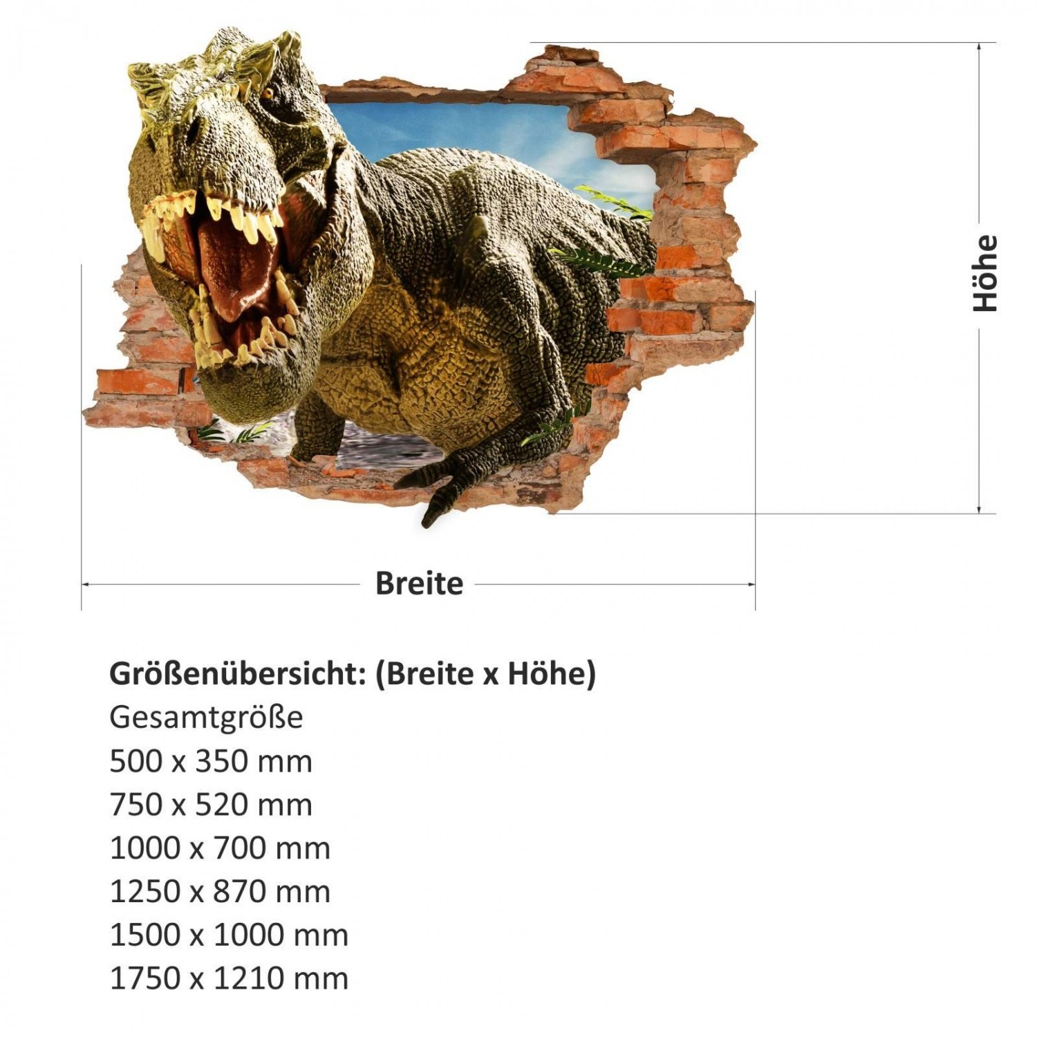 FOND D'ÉCRAN 3D Tyrannosaurus Rex C47 animal peinture murale affiche autocollant mural