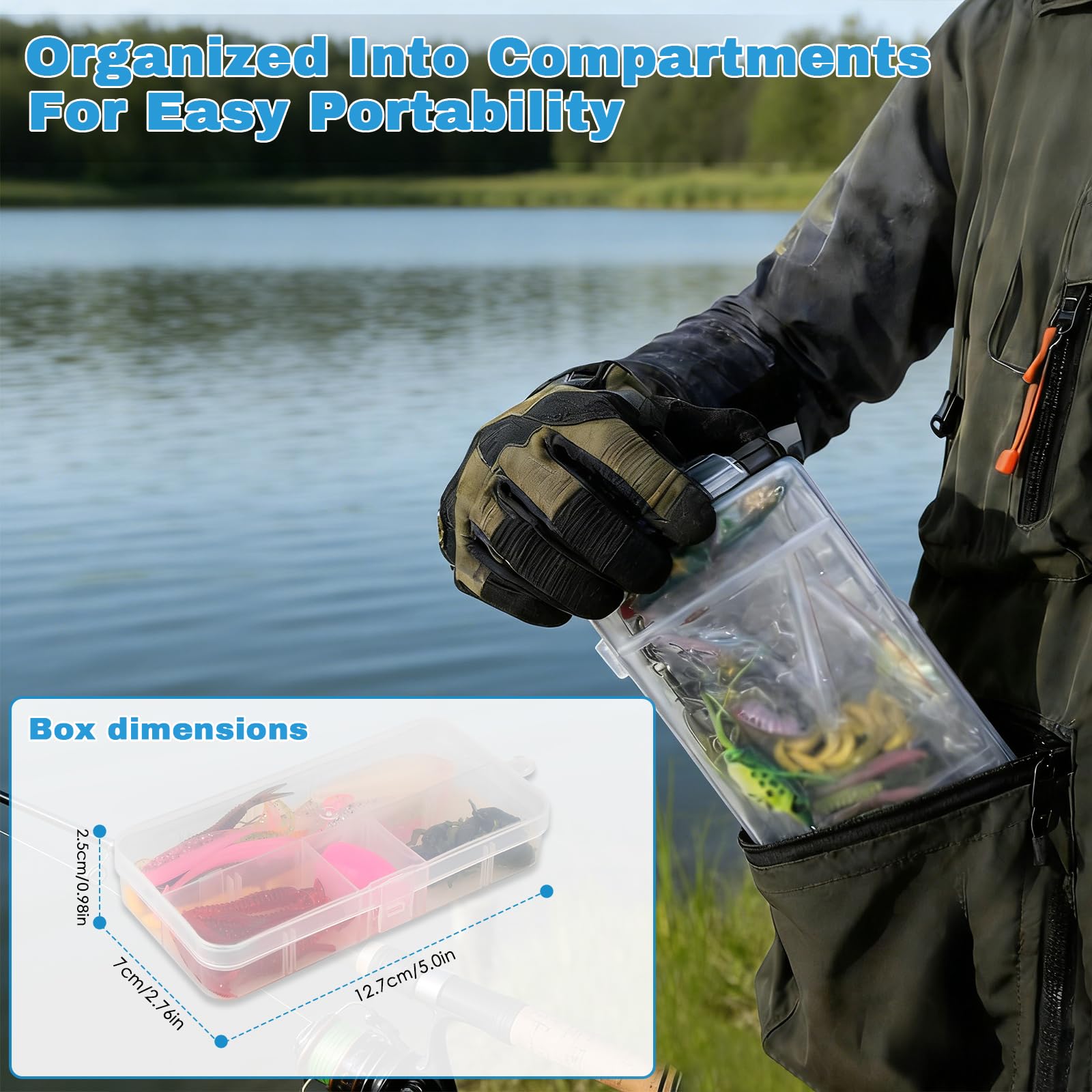 Juego de 153 señuelos de pesca con 29 variantes y caja de cebo – Wobbler, peces de goma, spinner para agua dulce y salada – Juego completo para principiantes y profesionales