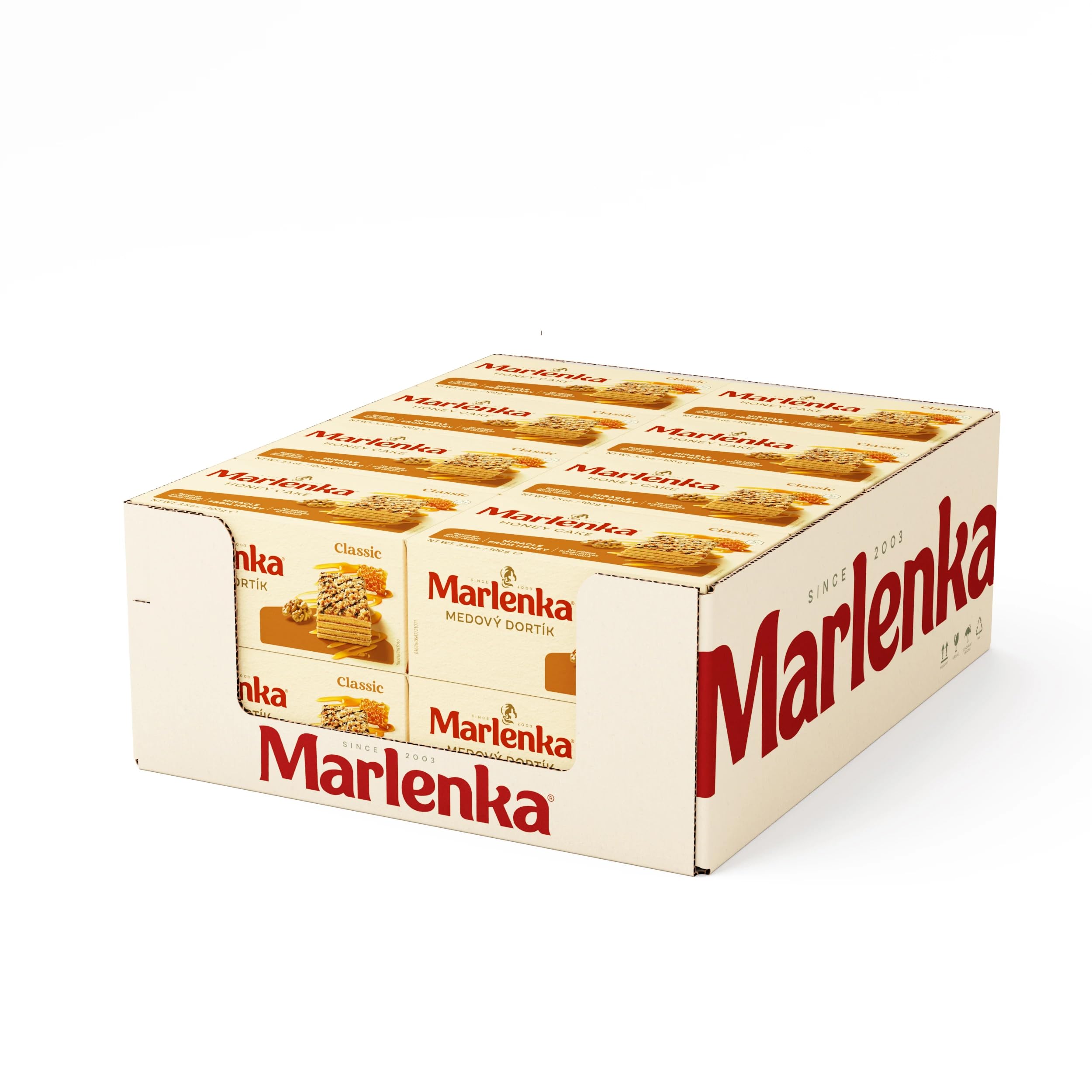 MARLENKA® Klassischer Honigkuchen, traditionelles armenisches Dessert, 16x100g