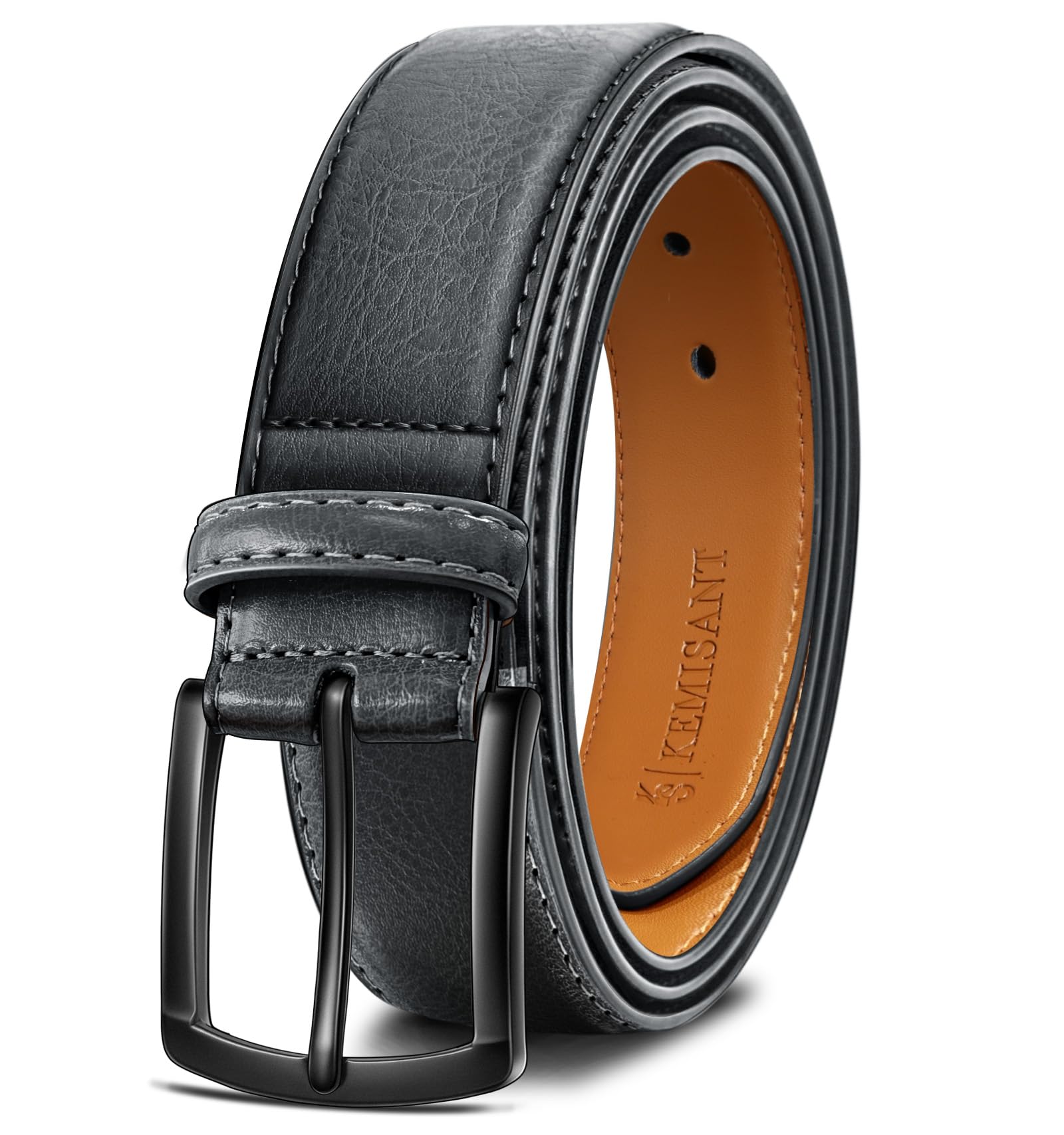 KEMISANT Ledergürtel Herren, Gürtel Herren Leder 35mm für Business und formelle Anlässe,Anzuggürtel Begleiter zu Männer Businessschuhe