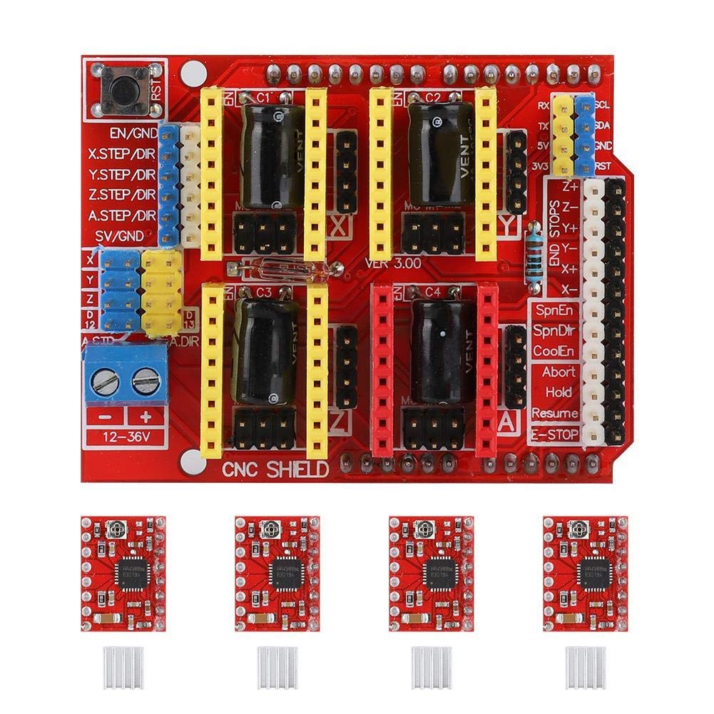 REES52 CNC Shield Expansion Board,CNC Shield Expansion Board+4Pcs A4988 Stepper Motor Driver for Engraver 3D Printer (B07VMM3BTZ) Amazon Price History, Amazon Price Tracker