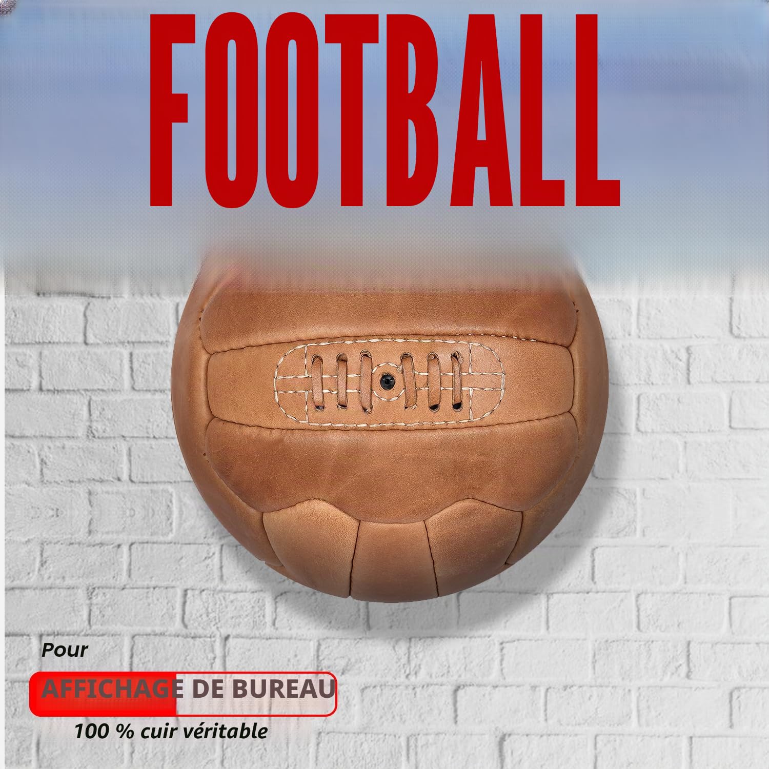 Ballon de Football Vintage en Cuir Vieilli