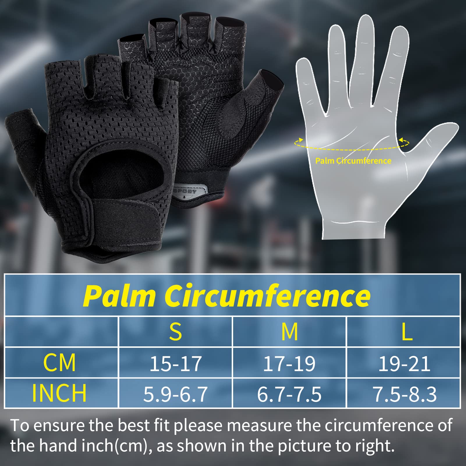 MELLIEX Guanti Palestra Professionale Nero Guanti Palestra Protezione Palmo Extra Grip Antiscivolo,Perfetti per Sollevamento Pesi, Bodybuilding, allenamento per Uomini e Donne