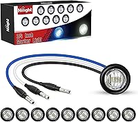 Vista 12 de Nilight 10 luces LED redondas de 3/4 de pulgada, indicadores laterales delanteros y traseros, lámpara de marcador de bala para camión, RV, coche