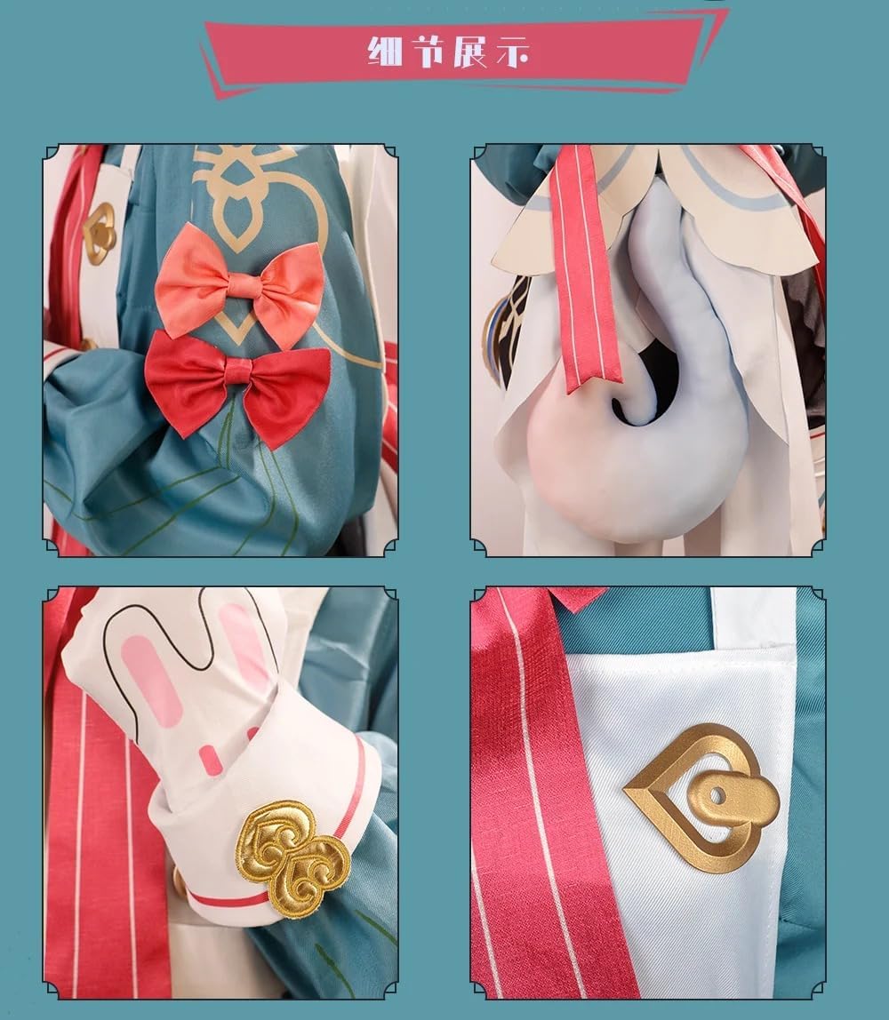 Sigewinne Cosplay Costume Wig Shoes Accessories Fontaine Nurse Uniform (Costume,XXXL)