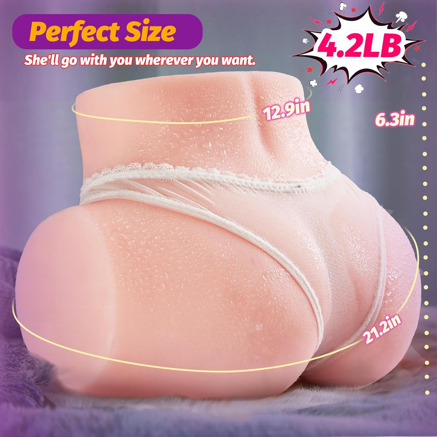 4.2LB Sex Doll Male Sex Toys for Men with Tight Labia,Portable Pocket Pussy Male Masturbator with 3D Textured Channel & Strong Suction for Man Orgasm, Vagina and Anal Sex Adult Toys Stroker