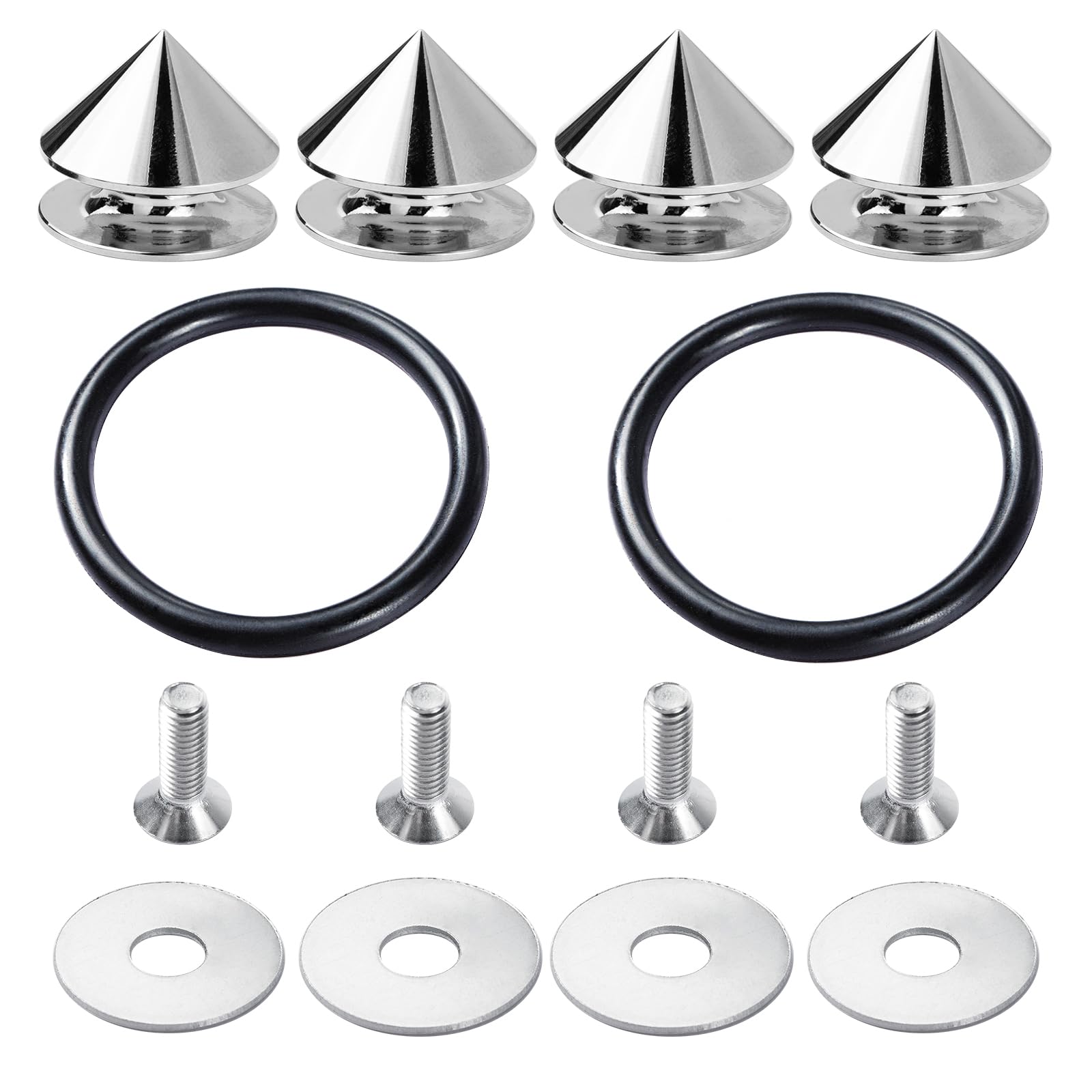 PLPFE 4 Set Umbrella Type Universal Bumper Quick Release Front Rear Bumper Fasteners (Silver)