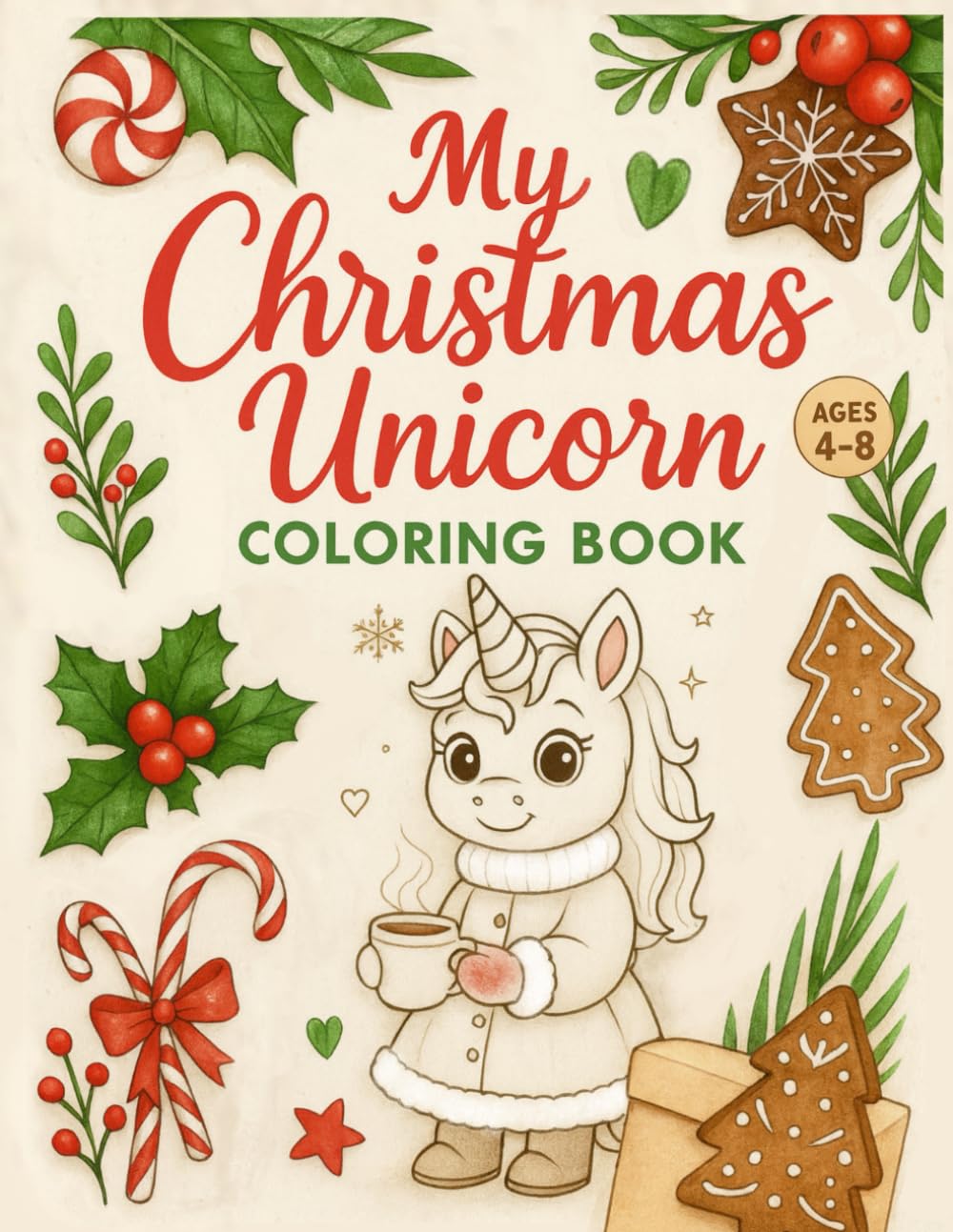 Christmas Unicorn Coloring Book: A Fun & Magical Holiday Coloring Book with Cute Unicorns, Christmas Scenes, Snow, Animals & Festive Joy!