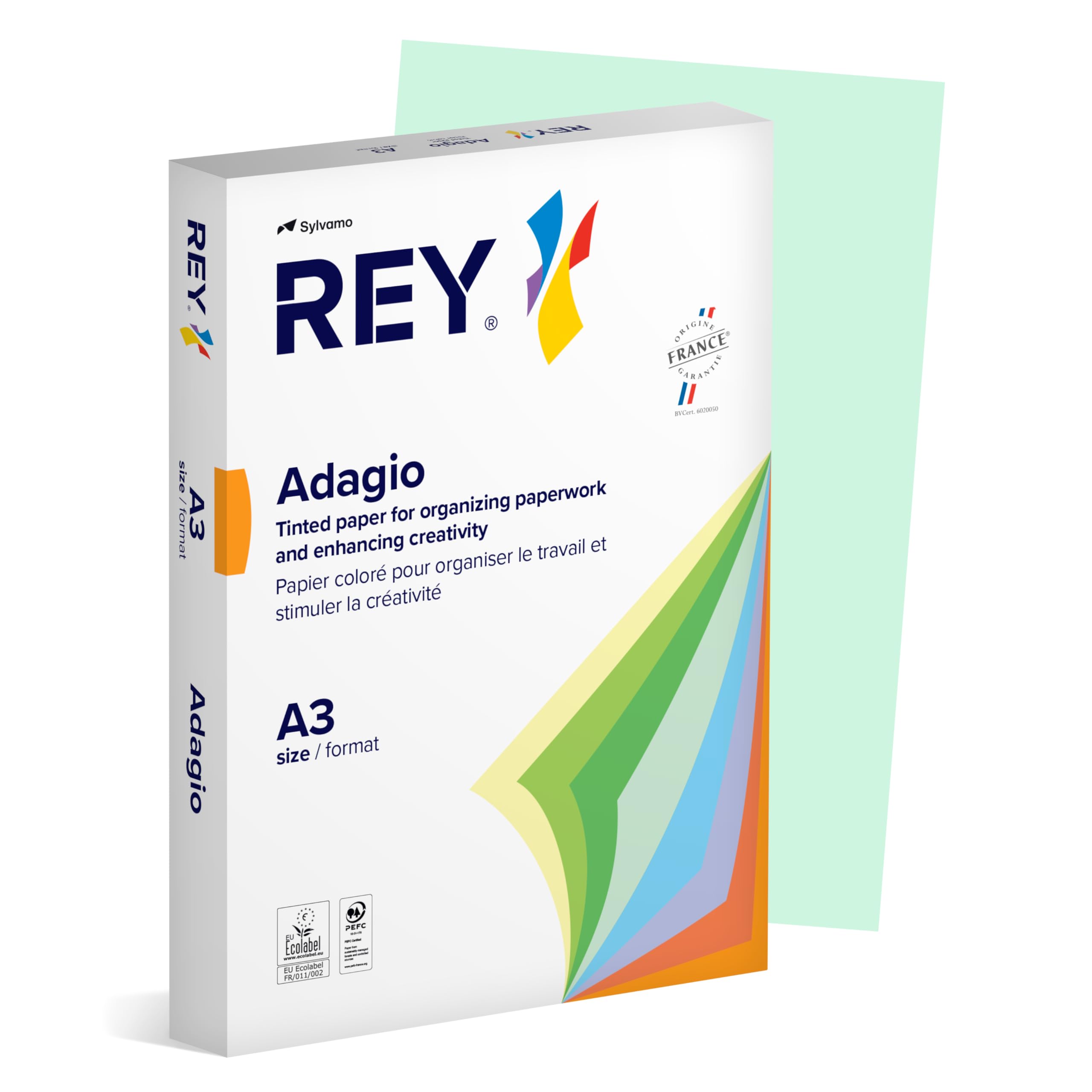 REY Adagio Papier Couleur Potiron 80g A4 – Ramette 500 Feuilles – PEFC & Ecolabel – Fabriqué En France