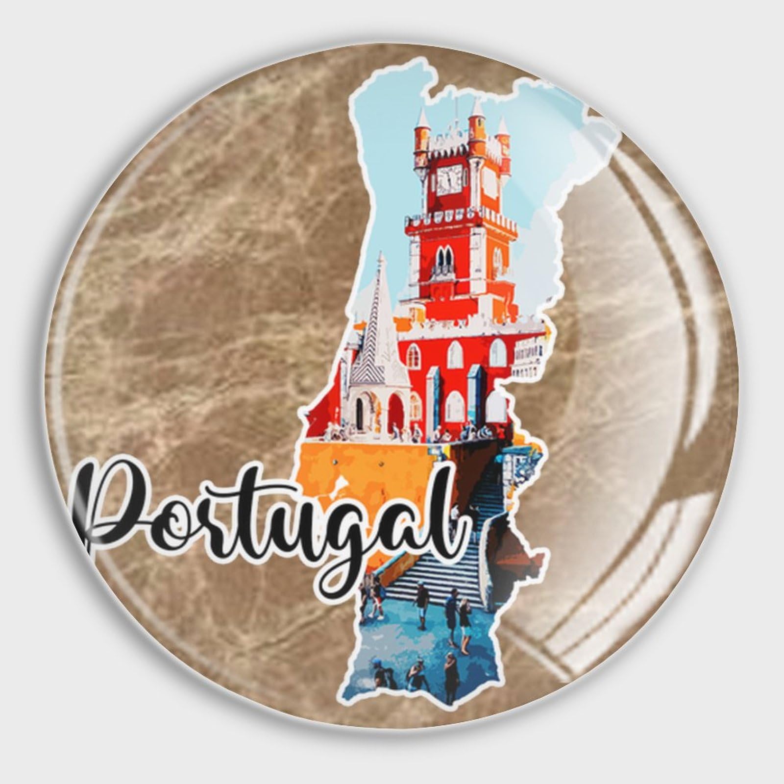 Aimants de réfrigérateur Portugal en verre ronds pour cuisine et tableau