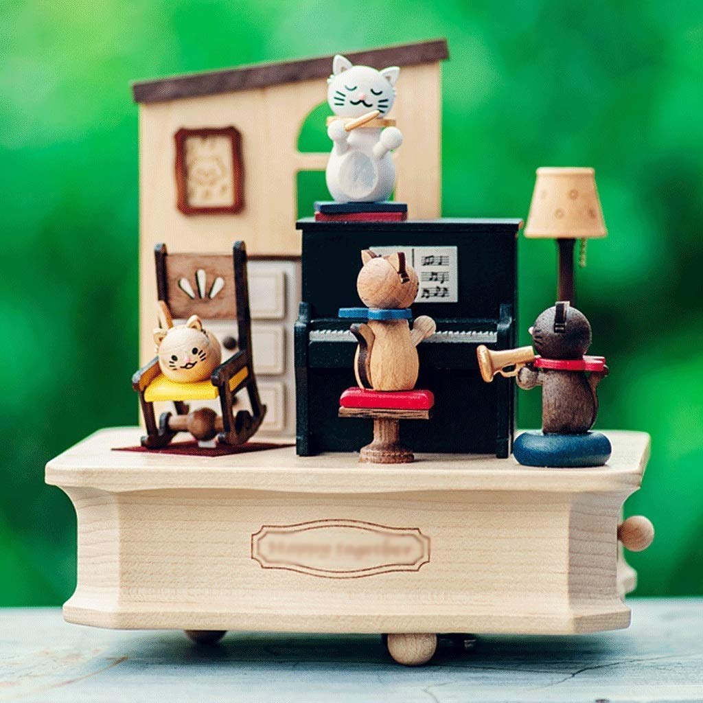 (未使用)オルゴール機構 巻き上げ式 木製オルゴール ピアノを弾く猫 オルゴール Amazon.co.jp: オルゴール機構 巻き上げ式 木製オルゴール ギフト