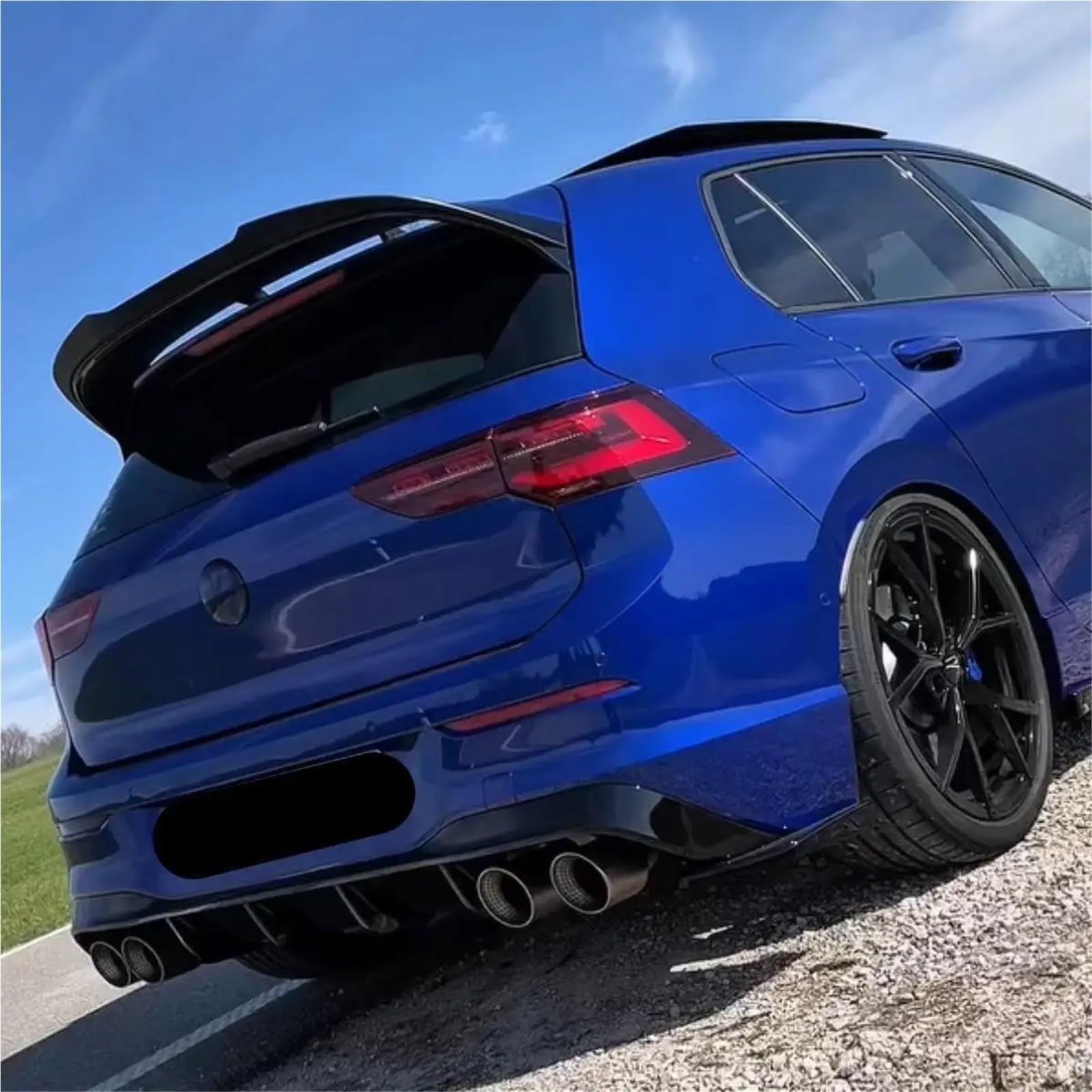 Tylny spojler Maxton Style kompatybilny z Volkswagen Golf R-Performance/GTI Clubsport Mk8 2020-2026 czapki zestawy rozgałęźników górnego skrzydła dachowego