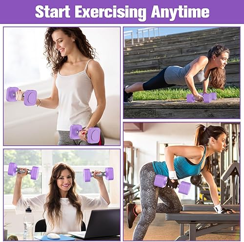 Miniatura 6 de Juego de mancuernas ajustables de 22 libras, mancuernas de peso ajustable con 4 niveles de 4.4 libras, 6.6 libras, 8.8 libras, 11 libras, juegos de