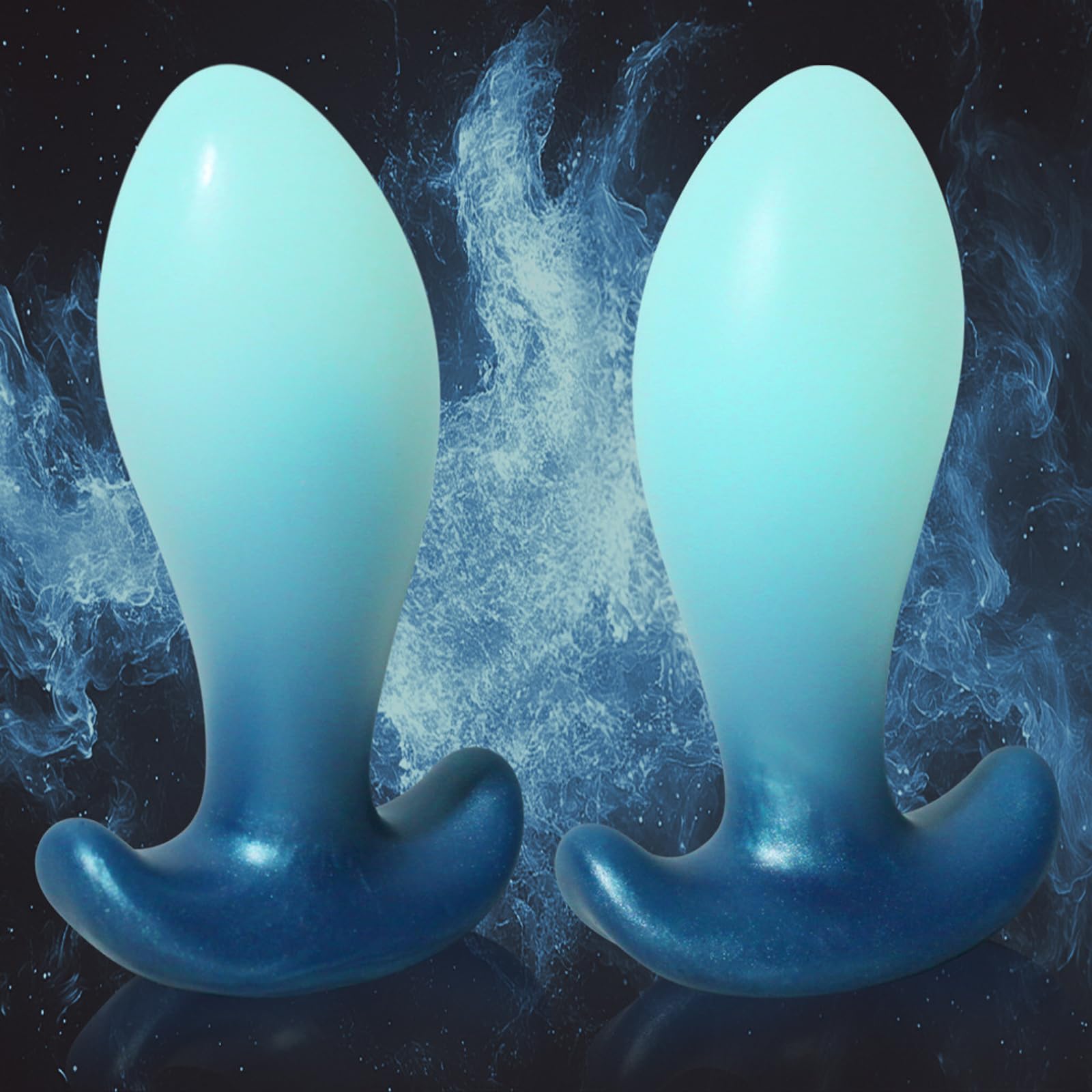 AMAZBEE Plug anale in silicone con base curva buttplug dildo analdildo design a nodo dilatatore set adatto per uomini donne allenamento prostata (M,1)