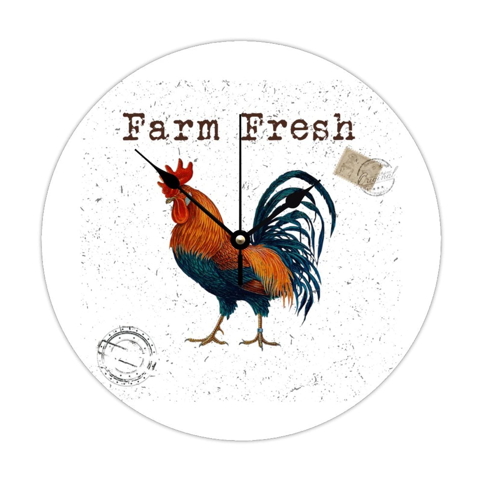 Horloge coq en bois silencieuse sans tic-tac pour salon