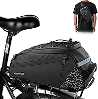 Vista 9 de Bolsa Trasera para Bicicleta, Bolsa de Maletero de Bicicleta de 20L PVC Impermeable para Bicicletas de Carretera y de Montaña, Bolsa Multifuncional