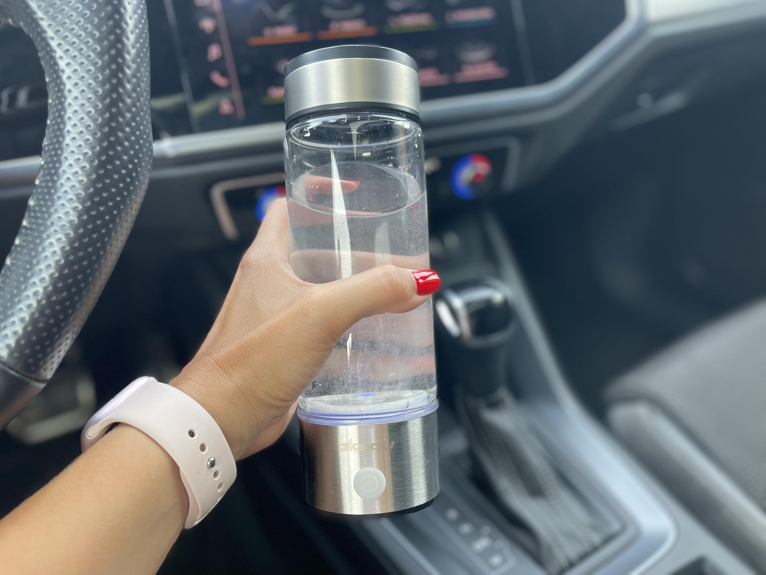 Bottiglia Generatore Di Acqua Idrogeno Portatile - 420 Ml - Fino A 1500 Ppb - Ricaricabile USB - Vetro Borosilicato