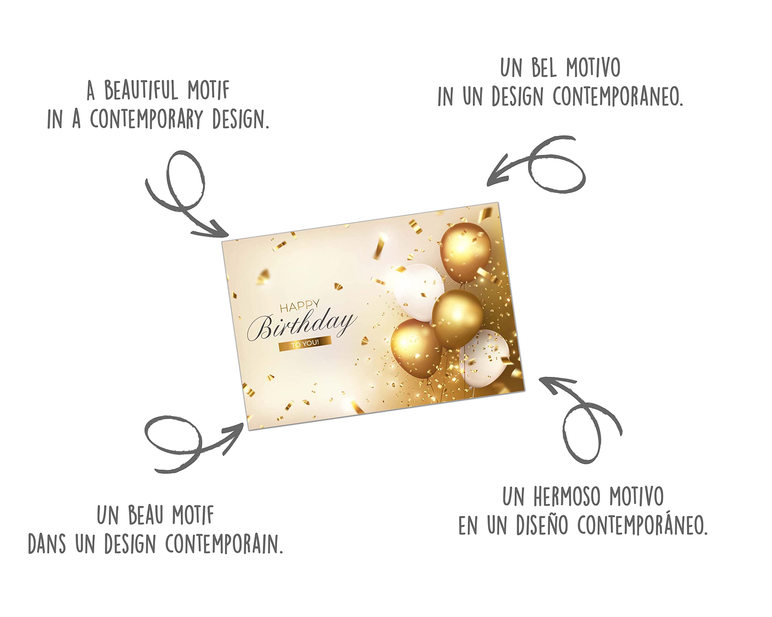 Edition Seidel Premium Wenskaart – 60e Verjaardag – Met Envelop – Ballonnen Design – Voor Man & Vrouw – Vouwkart 11,5 X 17 Cm