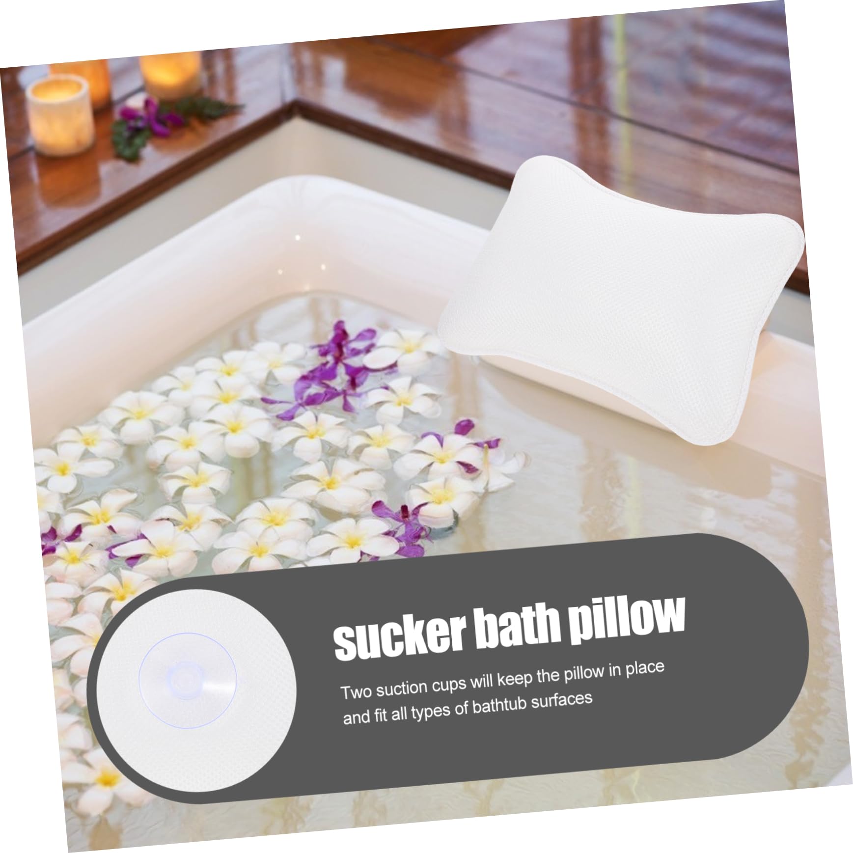 Healvian 3pezzi Cuscino Da Bagno Ergonomico Con Ventose Poggiatesta Comfort Per Vasca Da Bagno e Spa Per Relax Dopo Lavoro o Allenamento