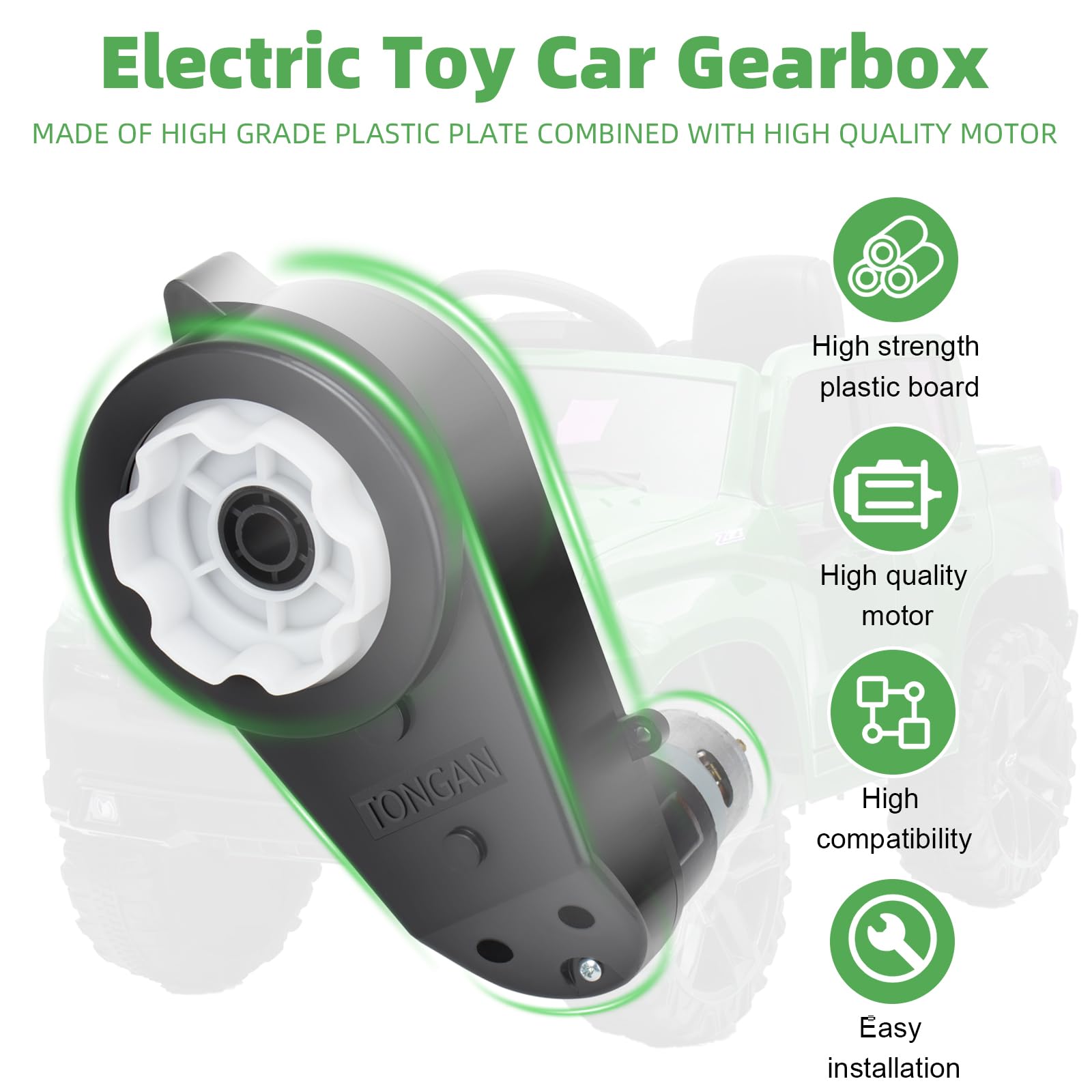2 PZ 12V Motore Elettrico Cambio 40000RPM Ad Alta Velocità Cambio Motore per Ruote Alimentate Bambini Ride on Giocattoli RS550 Aggiornamento Gearbox Alimentato per Bambini Veicolo Elettrico Sostituire