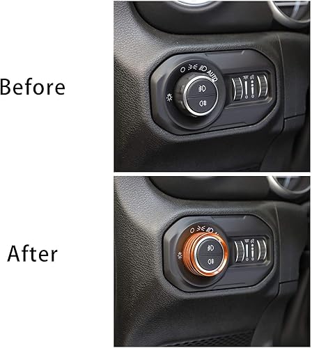 Miniatura 7 de Voodonala  Perillas para interruptor de aire acondicionado y faro delantero para Jeep Wrangler JL JLU y Gladiator JT modelo 2018-2021, aleación de