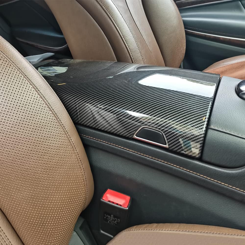 for Mercedes-Benz S Class W221 W222 S400 S450 S500 S550 S560 S600 Carbon Fiber Color Car Interior Center Armrest Box Cover Console Box Panel Protective Cover (W222 2014-2020)