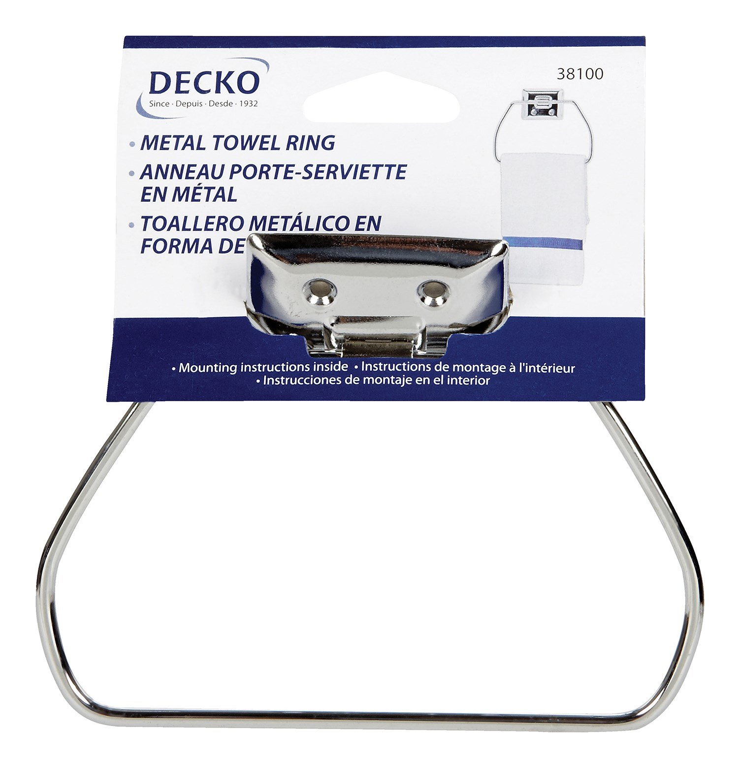 Decko 38100 Basics Metal Towel Ring