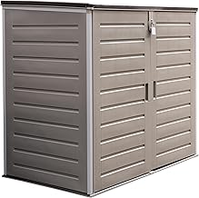 1170L Extra Large XL Outdoor Garden Storage Box with Padlock - Huge Capacity Plastic Shed Wheelie Bin Box Cabinet Cupboard - Ideal for 2x230L Wheelie Bins, Garden Tools, Toys & Much More