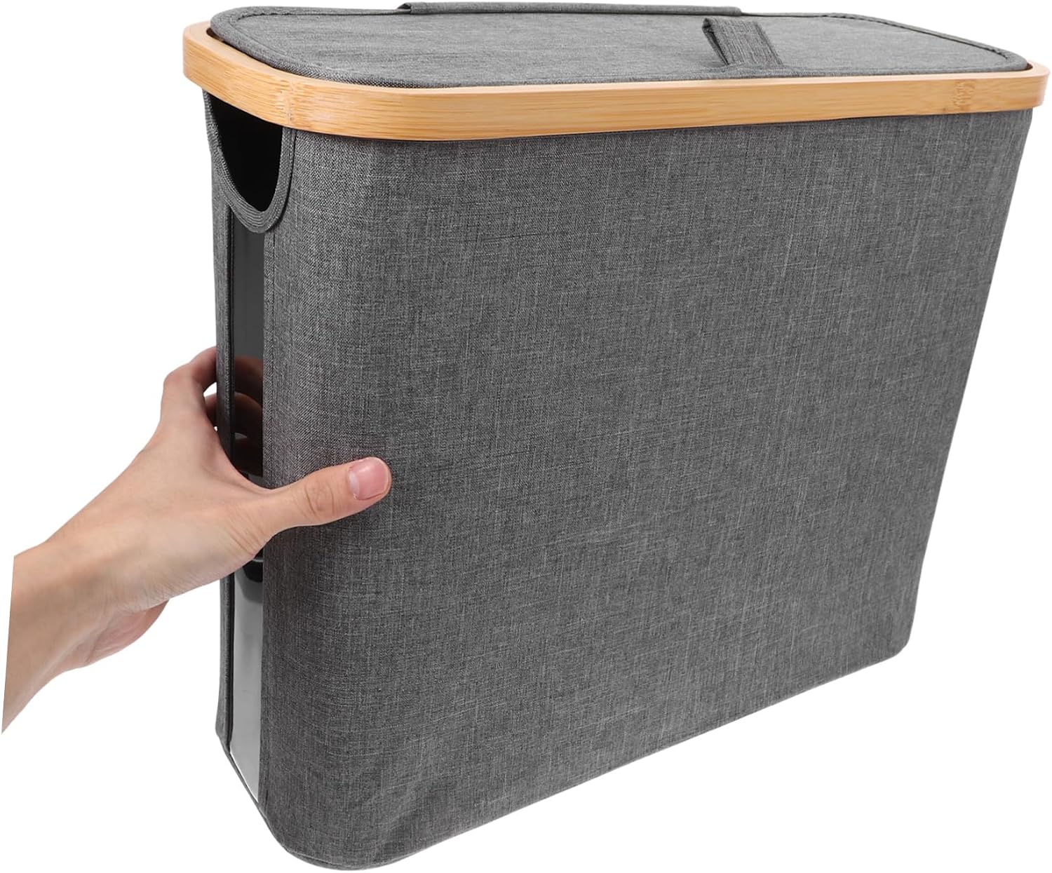 DOITOOL Toilet Paper Storage Basket Fabric Bathroom Organizer Slim Paper Holder Modern Design Easy Install