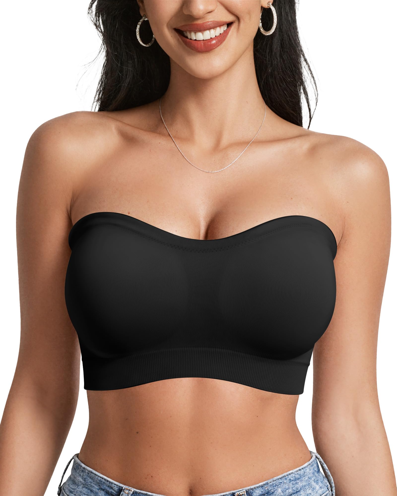 OEAK Supportive Strapless Bandeau Bra