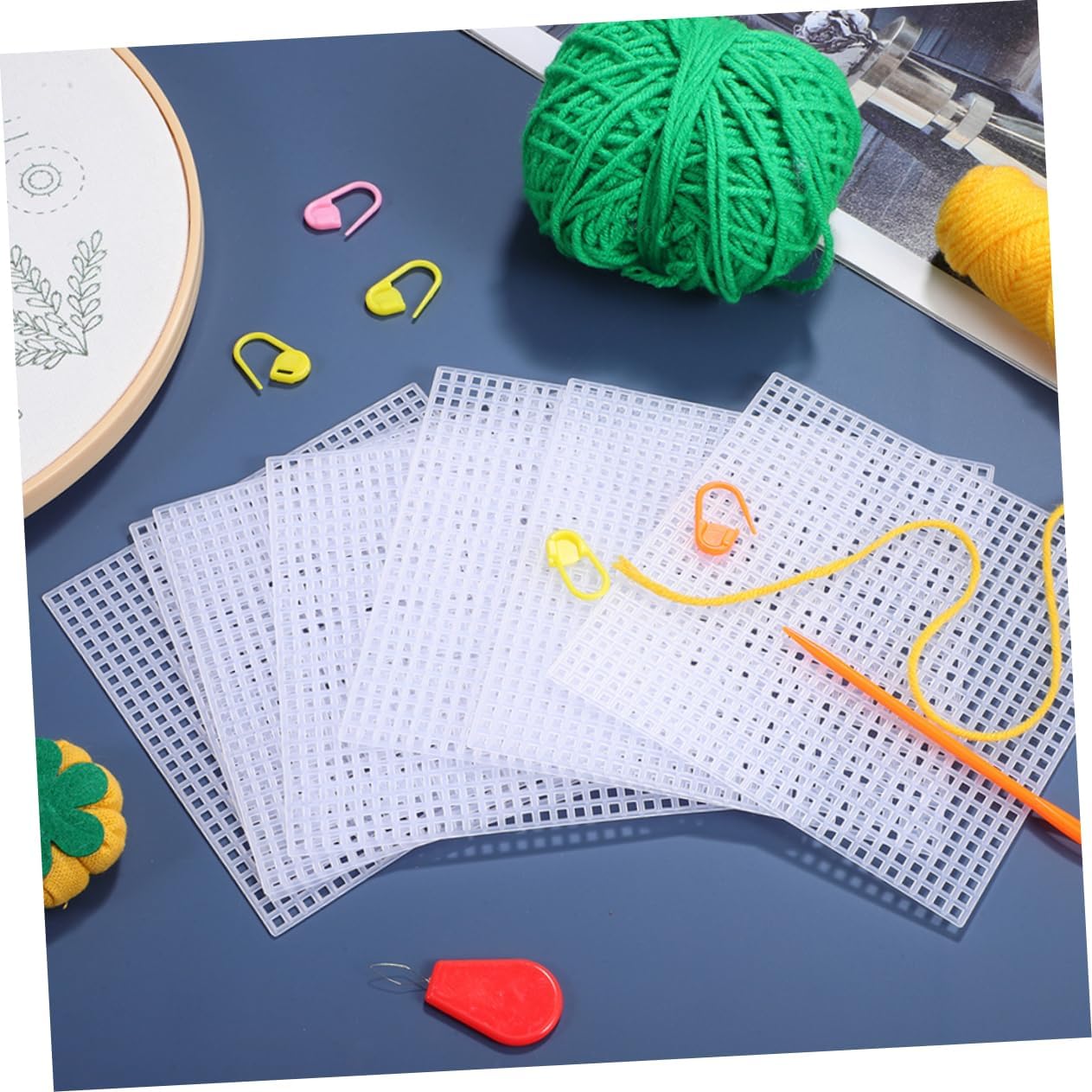 SEWACC 10Pcs Plastic Mesh Canvas Sheets for DIY Crafts for Embroidery Knit Crochet Projects Lightweight and Easy to Clean for Creative Designs and Needlework