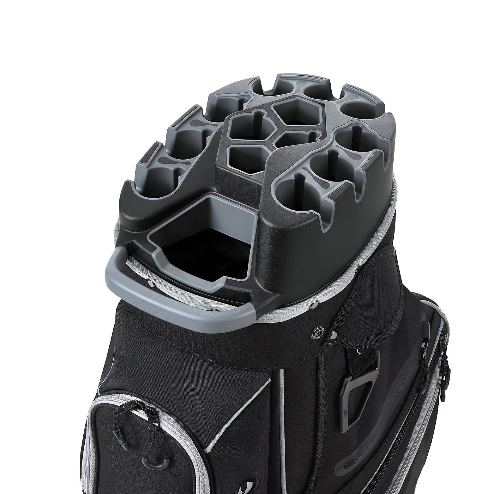 VEVOR Golftasche mit 14-fache Durchgehenden Schlägerfächern Tragegriffen Stautaschen Schultergurt Regenschutzhaube Leichtgängigen Reißverschlüssen Golfbag aus 900D Polyester Schwarz