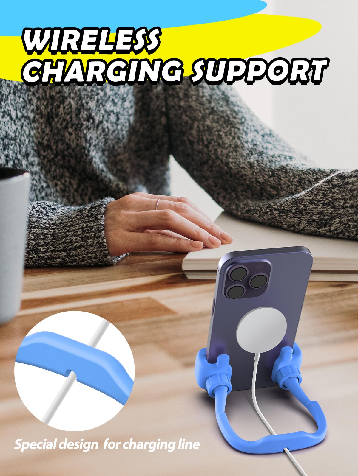 Teen Boys Gifts for Men Adults Fathers Day Cell Phone Stand: UPGRADE Gifts for Kids Son Adjustable Lazy Thumbs Up Phone Holder for Desk Cool Gadgets Fun Gifts ideas for Him Husband Stocking Stuffers