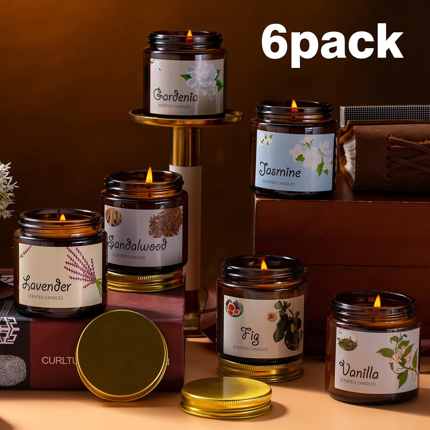 Scented Candles, Soy Wax Candles Gift Set, Jar Candles for Women, Premium Long Lasting Aromatherapy Candles for Home Birthday Holiday Party, 6 Pack : Home & Kitchen