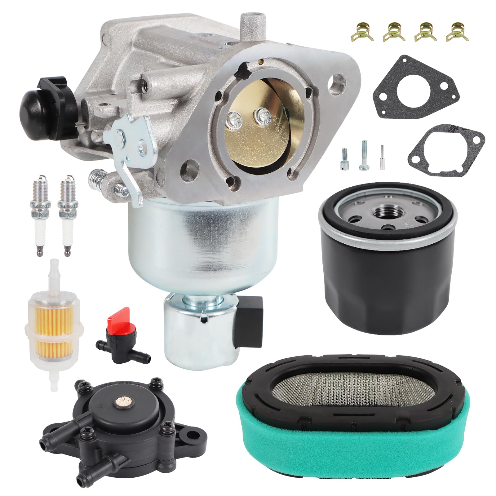 Photo 1 of 16-853-19S Carburetor Replacement For Kohler KT725 KT730 KT735 KT740 KT745, Include Air Filter, Fuel Pump, Oil Filter parts, Replace 32-853-67-S, 32-853-63S