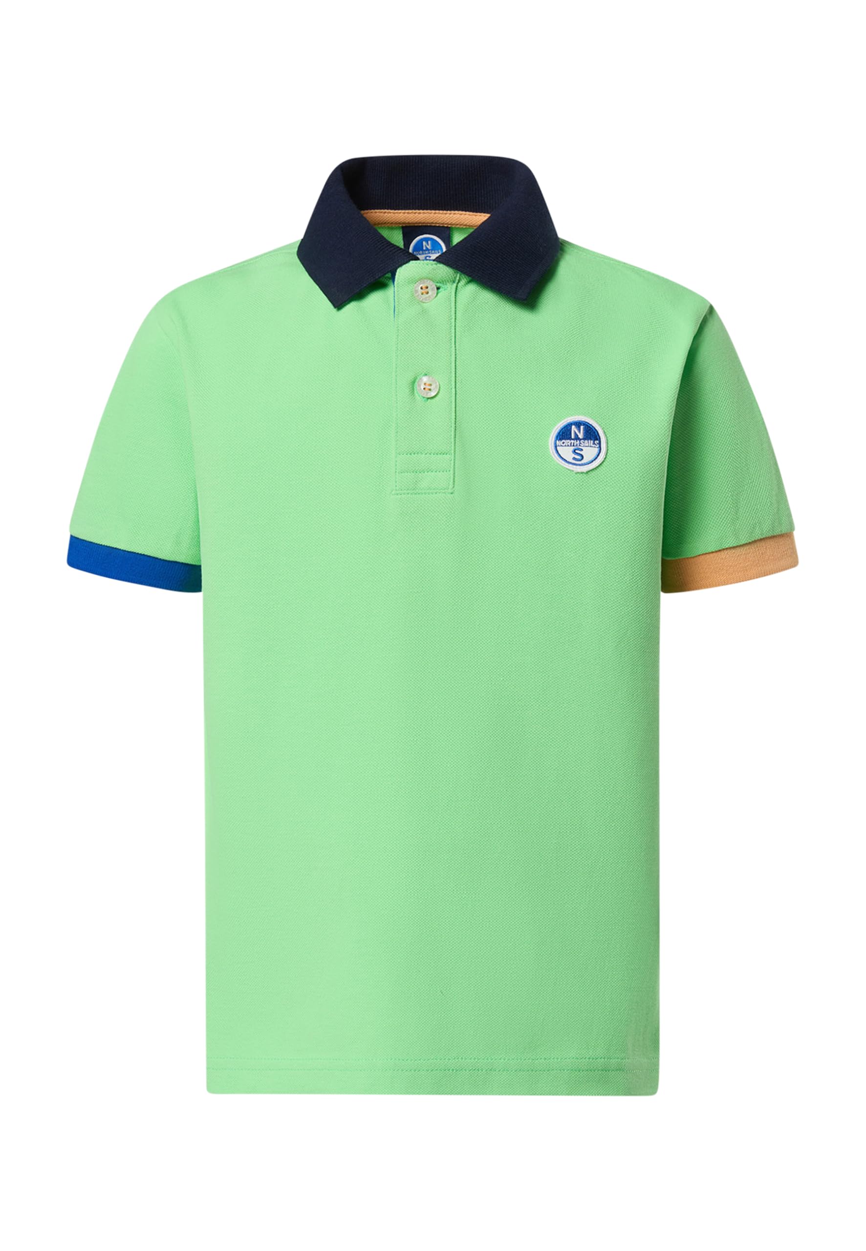 NORTH SAILS Polo Bambino in piqué di Cotone Organico con Dettagli a Contrasto