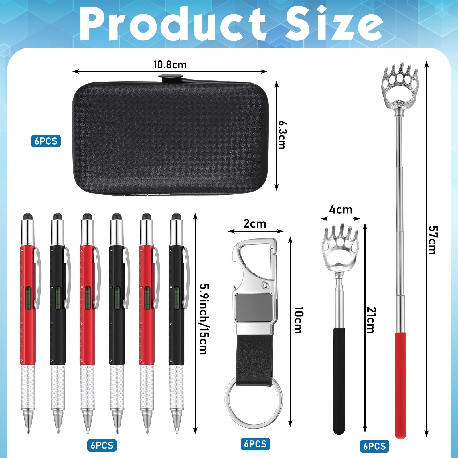 Pickmesh 24 Pcs Fathers Day Dad Gifts Small Bulk Gifts for Men Adults Dad Husband Nail Clipper Set Keychains Scratcher Multipurpose Pen Baby Shower Prizes for Men Winner Husband Employee Bachelor