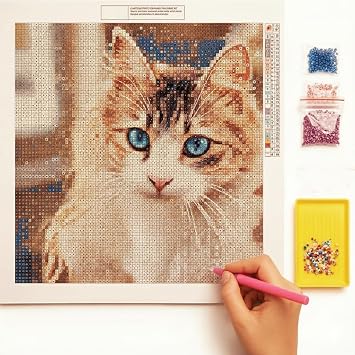 SENSING Custom Pet Memorial Diamond Painting from Photo Square Drill Personalized Diamond Art Kit for Dogs & Cats, Easy for Beginners, Optional Framed Canvas, Multiple Sizes