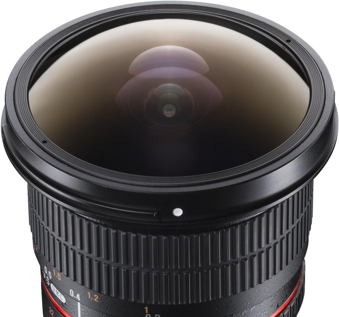Walimex Pro 8mm f/3.5 Fisheye Lens front element