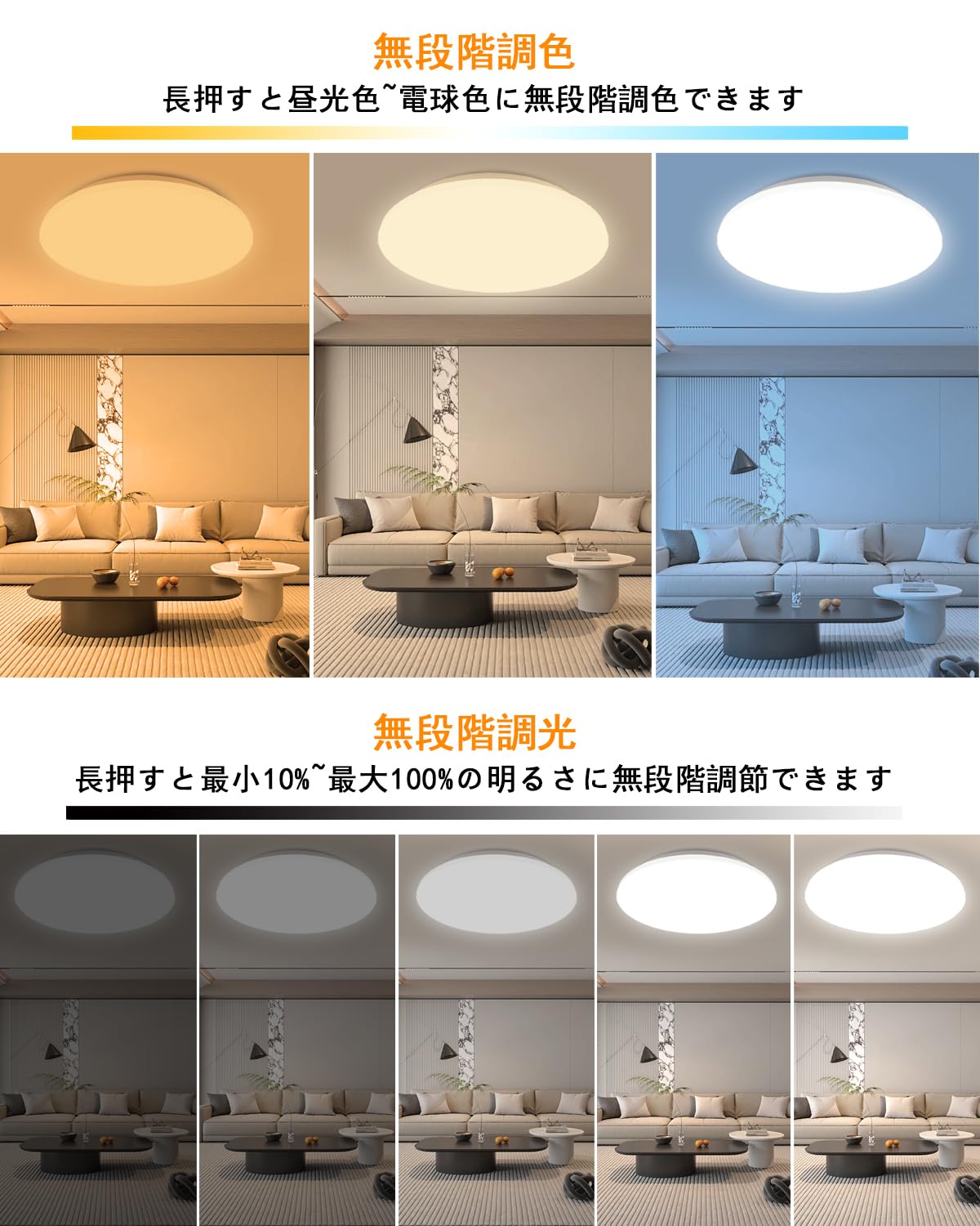 Amazon.co.jp : 【8畳 10畳用】LEDシーリングライト 36W 4200lm 11段階