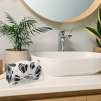 Vista 6 de Suclain 24 servilleteros de plástico con diseño de abanico de pañuelos, organizador independiente con forma de soporte de papel para cocina