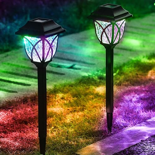 Miniatura 7 de Paquete de 6 luces solares para camino, luz solar para exteriores, impermeable, automático, encendidoapagado, decoración de jardín, patio, terraza,