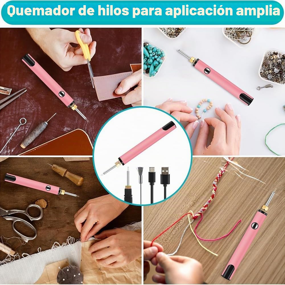 Kit de quemador de hilo recargable para hacer joyas, herramienta digital de exterminador de hilos, de , costura, tejido y encordado C