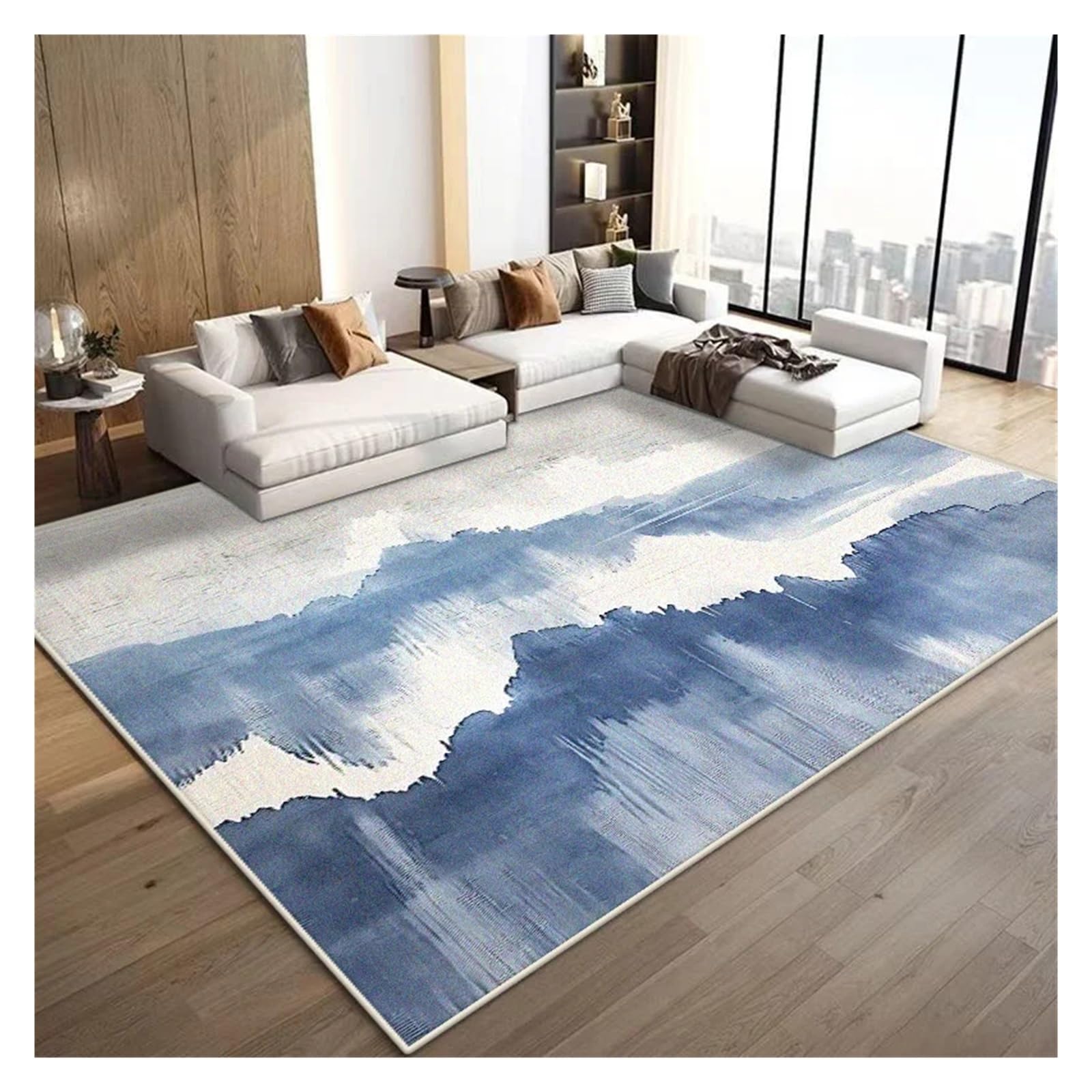 Tapis en flanelle vintage 200x400cm - Grand tapis de salon anti-dérapant sans poils