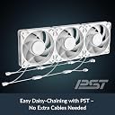 ARCTIC P12 Pro A-RGB (White) - 3 Pack - Powerful Premium Fan, 120 mm PWM Fan with Y-Cable Splitte, 600-3000 RPM, 0 RPM <5% PWM, 5V Digital RGB, Fluid Dynamic Bearing - White gallery image